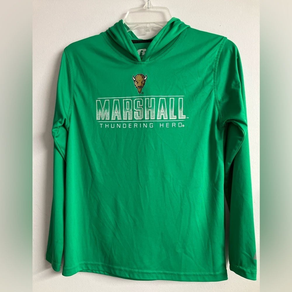 Marshall University “Thundering Herd” Kid’s Hoodie, Large (10-12), Green/White